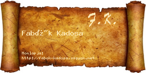 Fabók Kadosa névjegykártya